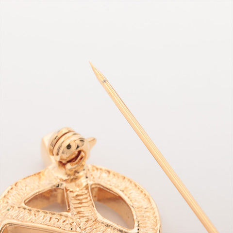 YVES SAINT LAURENT YSL logo Brooch gold WS15301