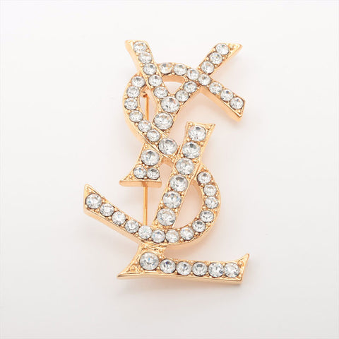 YVES SAINT LAURENT YSL logo Brooch gold WS15302