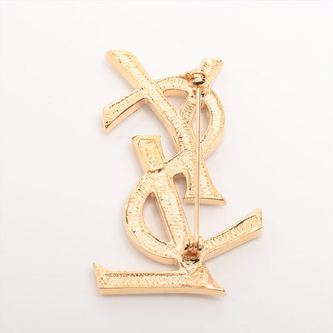 YVES SAINT LAURENT YSL logo Brooch gold WS15302