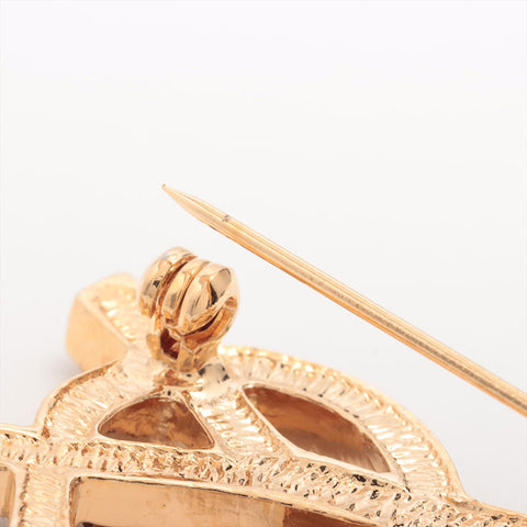 YVES SAINT LAURENT YSL Logo Brosche Gold WS15302