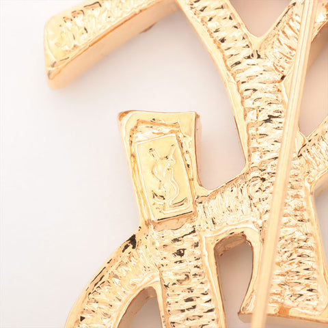 YVES SAINT LAURENT YSL logo Brooch gold WS15302