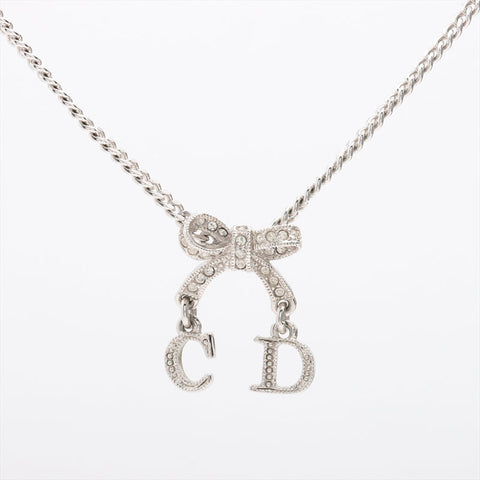 クリスチャンディオール Christian Dior リボン ネックレス シルバー WS15307