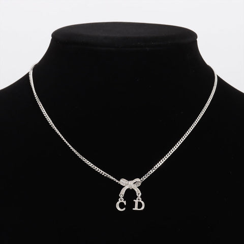 クリスチャンディオール Christian Dior リボン ネックレス シルバー WS15307