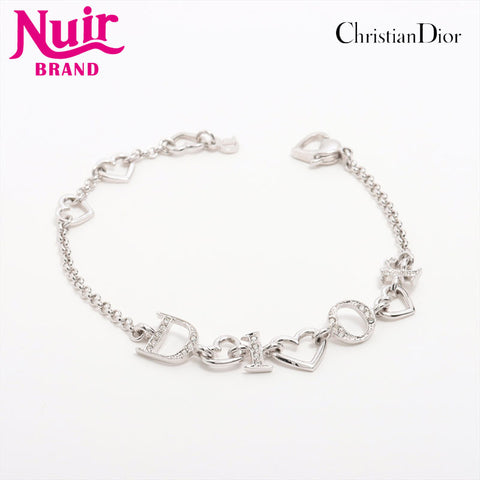 Christian Dior Heart CD Logo Chain bracelet Silver WS15320