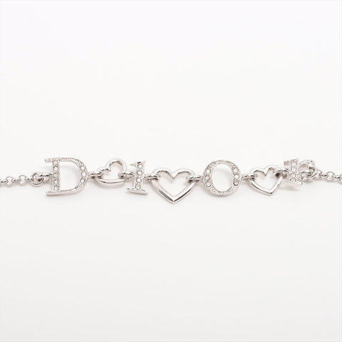 Christian Dior Heart CD Logo Chain bracelet Silver WS15320
