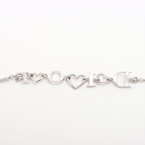Christian Dior Heart CD Logo Chain bracelet Silver WS15320