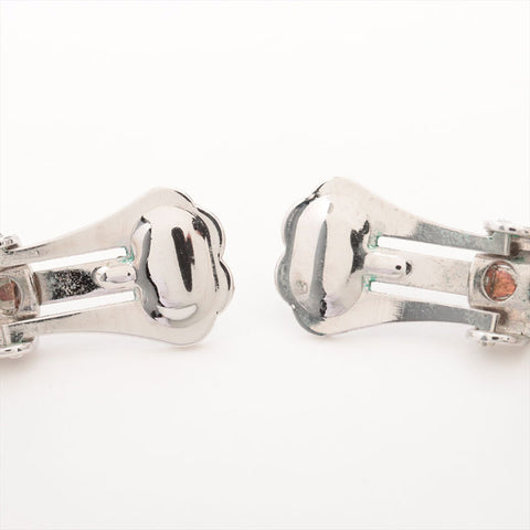 Christian Dior CD logo rhinestone Earring Silver WS15321