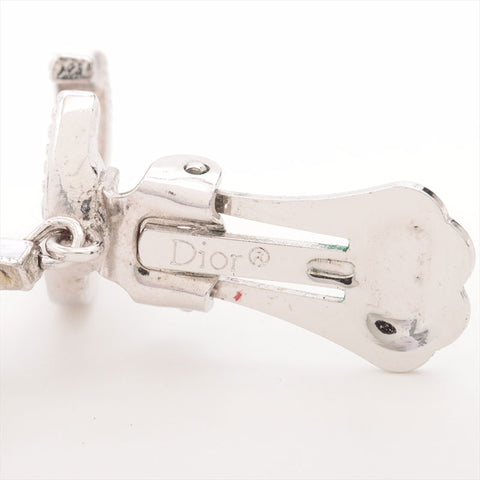 Christian Dior CD logo rhinestone Earring Silver WS15321