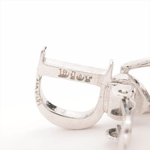 Christian Dior Logo Drop Rhinestone Earring Silver WS15322