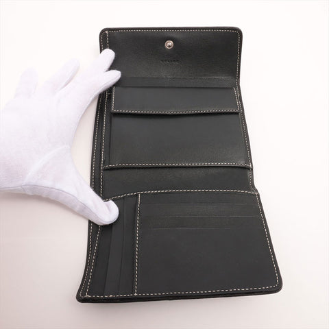 Portefeuille à deux volets en toile macadam CELINE noir WS15323