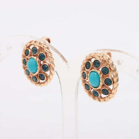 Christian Dior Rhinestone Earring gold WS15329