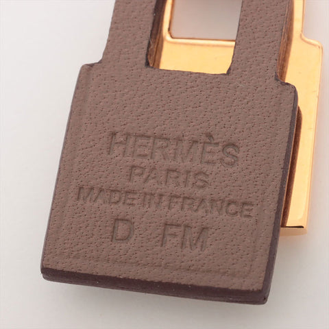 HERMES Cadena motif Necklace Gold x Brown WS15332