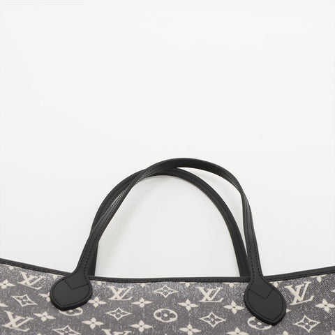 極美品 ルイ・ヴィトン LOUIS VUITTON モノグラム モノグラム ジャカード デニム ネヴァーフル MM トートバッグ グレー WS15334