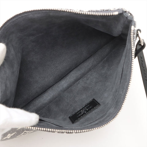極美品 ルイ・ヴィトン LOUIS VUITTON モノグラム モノグラム ジャカード デニム ネヴァーフル MM トートバッグ グレー WS15334