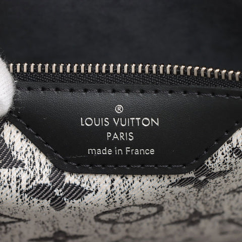 極美品 ルイ・ヴィトン LOUIS VUITTON モノグラム モノグラム ジャカード デニム ネヴァーフル MM トートバッグ グレー WS15334