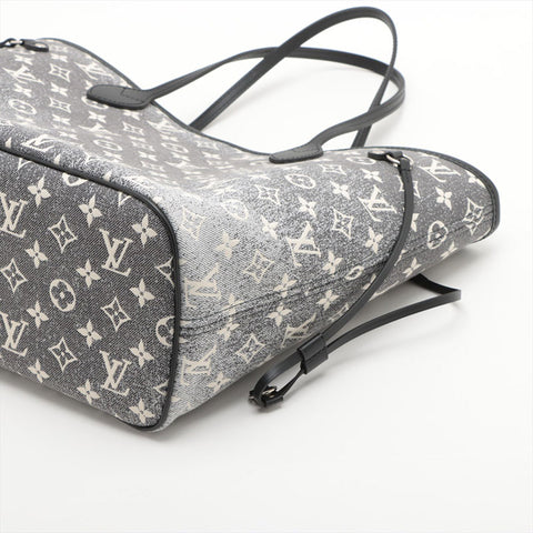 極美品 ルイ・ヴィトン LOUIS VUITTON モノグラム モノグラム ジャカード デニム ネヴァーフル MM トートバッグ グレー WS15334