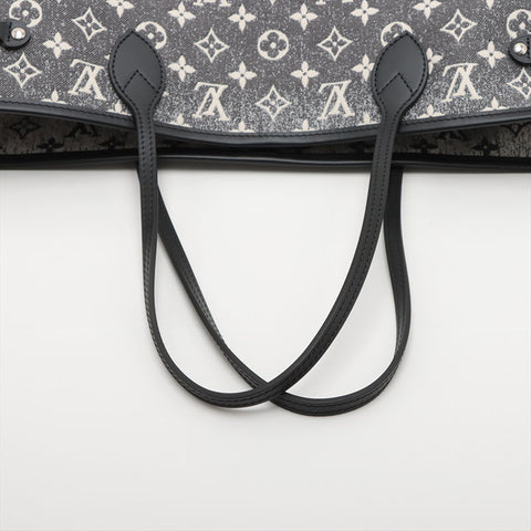 極美品 ルイ・ヴィトン LOUIS VUITTON モノグラム モノグラム ジャカード デニム ネヴァーフル MM トートバッグ グレー WS15334