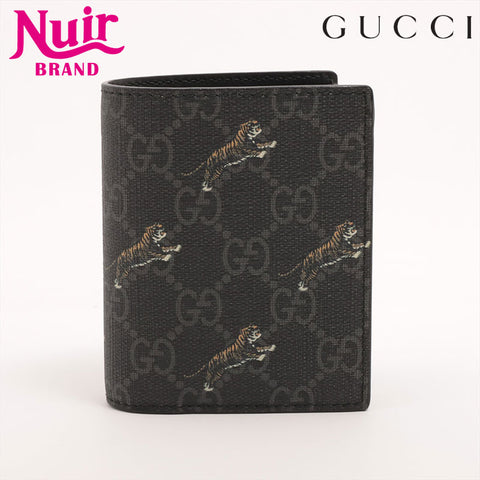 GUCCI GG Supreme Compact Tiger Bifold Wallet black WS15335