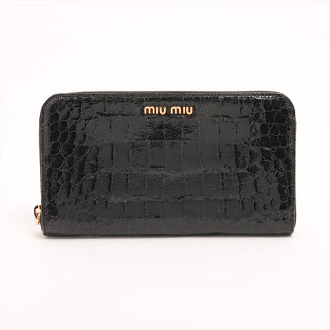 Miu Miu Patent Leather Embossed Purse black WS15339