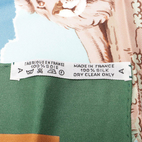 HERMES Africa Carré 90 Silk scarf Orange WS15340
