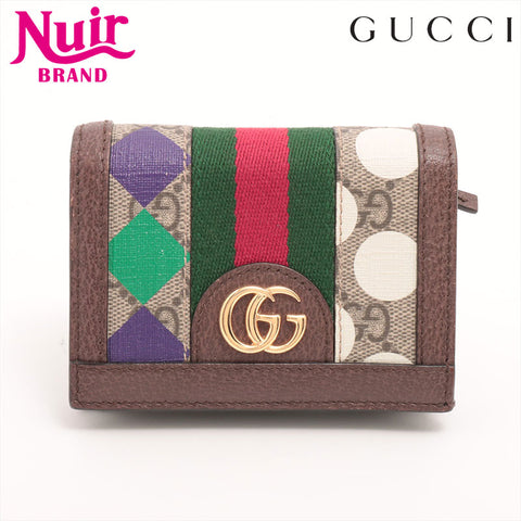 GUCCI Ophidia compact Bifold Wallet Brown WS15341