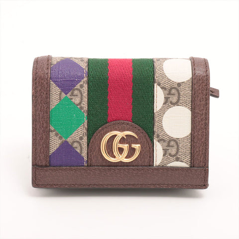 GUCCI Ophidia compact Bifold Wallet Brown WS15341