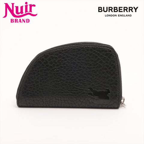 BURBERRY Leather Half Moon Coin case black WS15342