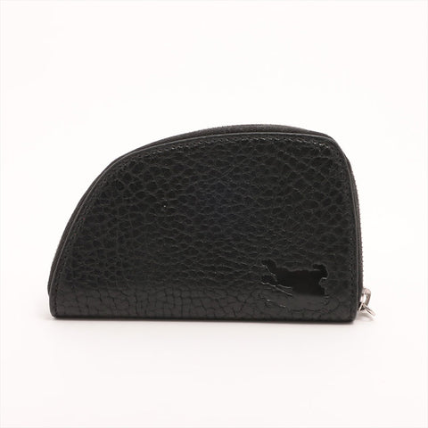 BURBERRY Leather Half Moon Coin case black WS15342