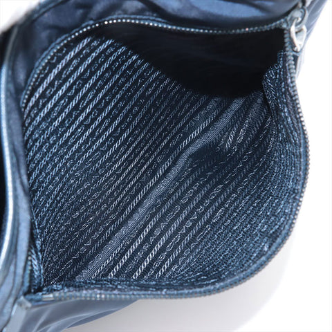 PRADA Nylon triangle logo Shoulder Bag Navy WS15345