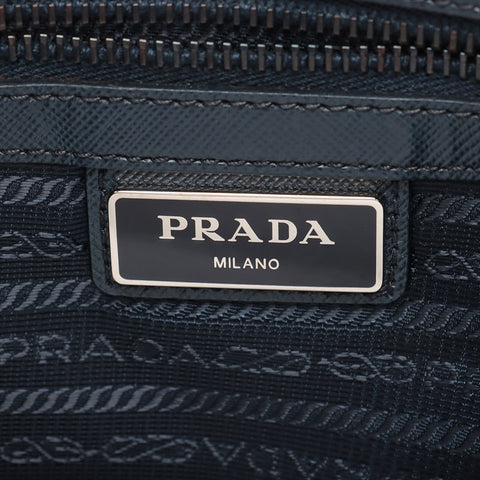 PRADA Nylon triangle logo Shoulder Bag Navy WS15345