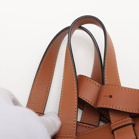 LOEWE Hammock Leather Medium Shoulder Bag Brown WS15352