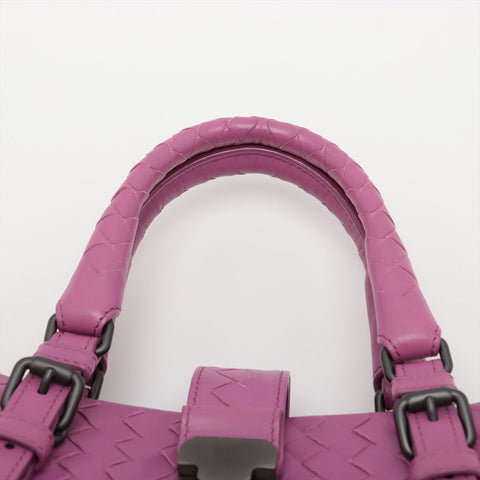 ボッテガヴェネタ BOTTEGAVENETA イントレチャート ローマ ミディアム ハンドバッグ パープル WS15356