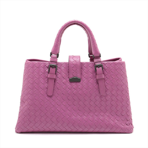 ボッテガヴェネタ BOTTEGAVENETA イントレチャート ローマ ミディアム ハンドバッグ パープル WS15356