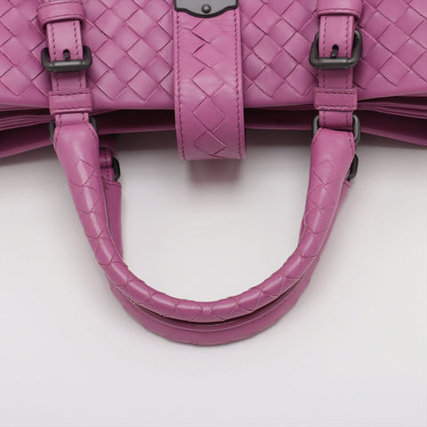 ボッテガヴェネタ BOTTEGAVENETA イントレチャート ローマ ミディアム ハンドバッグ パープル WS15356