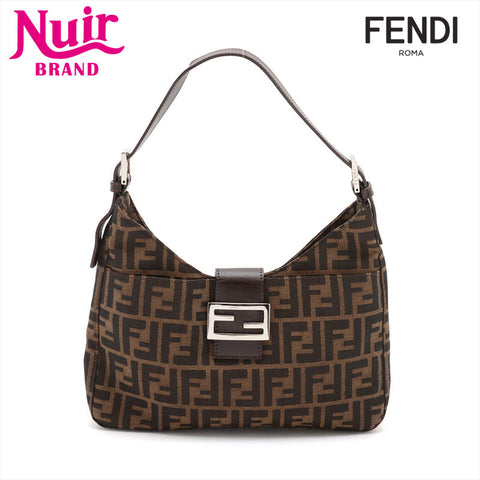 FENDI Zucca Shoulder Bag Brown WS15358