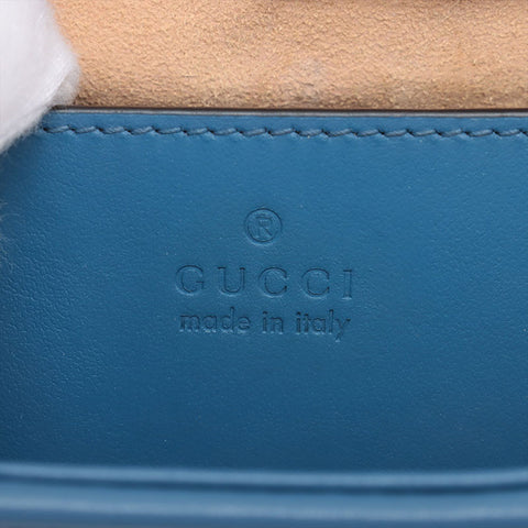 グッチ GUCCI GGマーモント スモール トップハンドル ショルダーバッグ ブルー WS15362