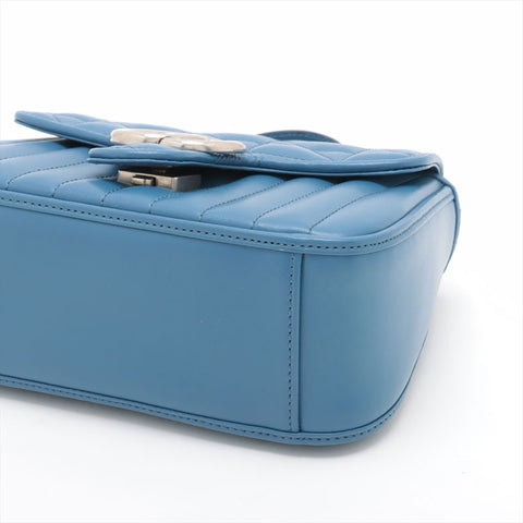 グッチ GUCCI GGマーモント スモール トップハンドル ショルダーバッグ ブルー WS15362