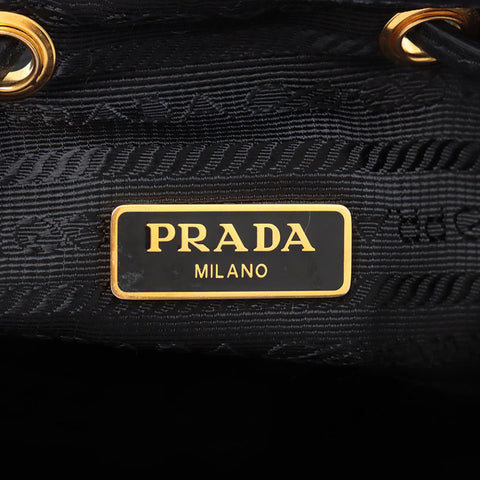 プラダ PRADA ジャガード ロゴ ショルダーバッグ ブラック WS15367