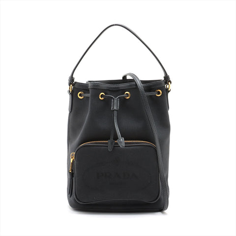 プラダ PRADA ジャガード ロゴ ショルダーバッグ ブラック WS15367