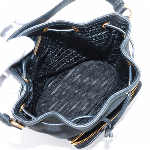 プラダ PRADA ジャガード ロゴ ショルダーバッグ ブラック WS15367