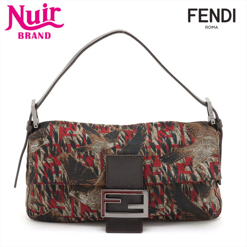 FENDI Mamma Bucket Falcon Shoulder Bag Brown WS15368