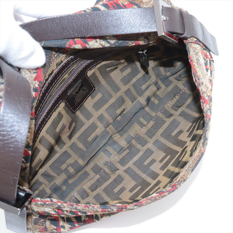 フェンディ FENDI マンマバケット ファルコン ショルダーバッグ ブラウン WS15368