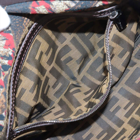 フェンディ FENDI マンマバケット ファルコン ショルダーバッグ ブラウン WS15368