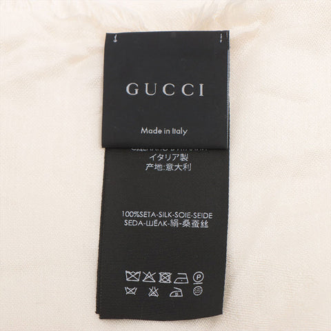 GUCCI Horsebit Pattern Silk scarf Ivory WS15371