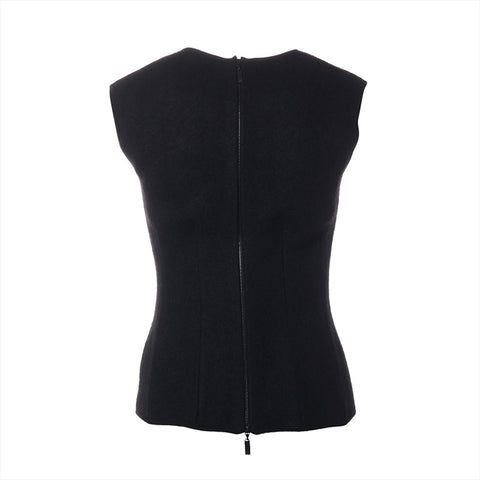 CHANEL Size:38 06A 2006 Camellia PONY cashmere tops black WS15373