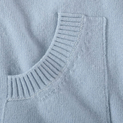シャネル CHANEL 2015年 P52488 Size:36 カシミア ターンロック ココマーク トップス ライトブルー WS15374