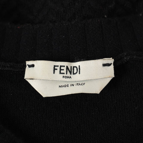 FENDI Wool sleeveless knit Size:38 Calligraphy one piece black WS15375