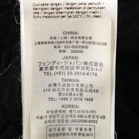 FENDI Wool sleeveless knit Size:38 Calligraphy one piece black WS15375