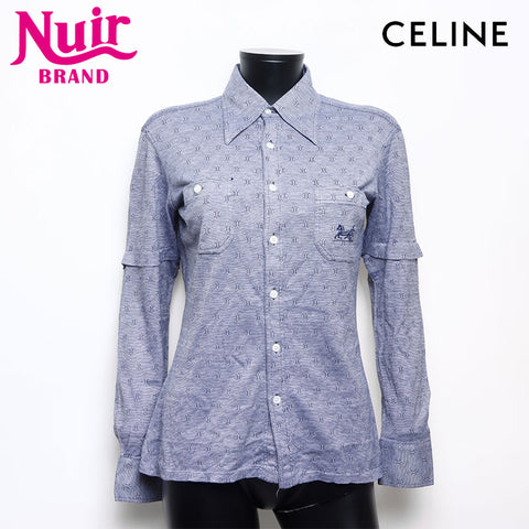CELINE Macadam Long sleeve shirt blue WS15376