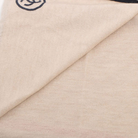 CHANEL COCO Mark cashmere scarf beige WS15378